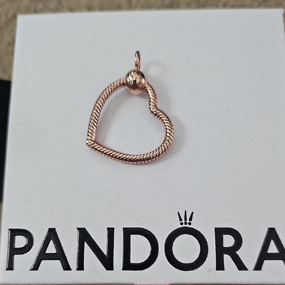Pandora Rose Gold Heart Charm Holder